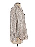 Ann Taylor 100% Polyester Animal Print Silver Long Sleeve Blouse Size XS - photo 4