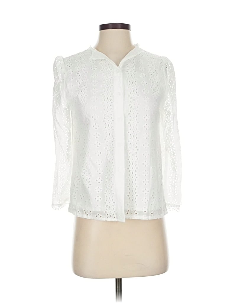 SHEIN Pre-owned 3/4 Sleeve Blouse In White