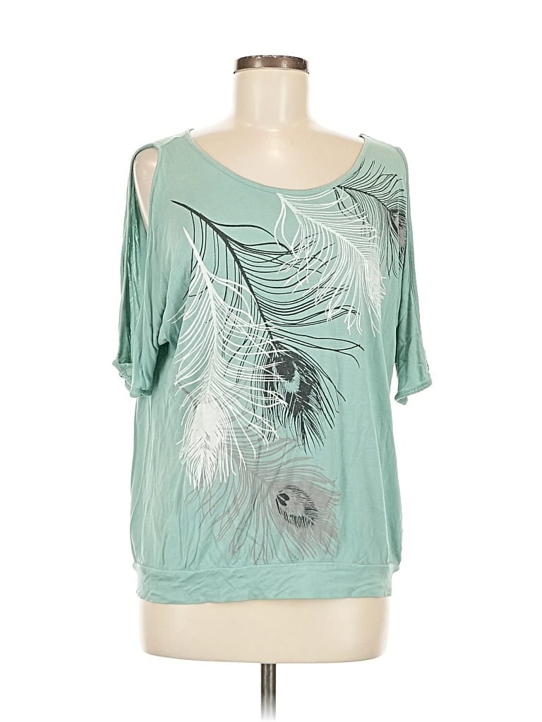 Pre-owned Lascana For Venus Short Sleeve Blouse In Blue