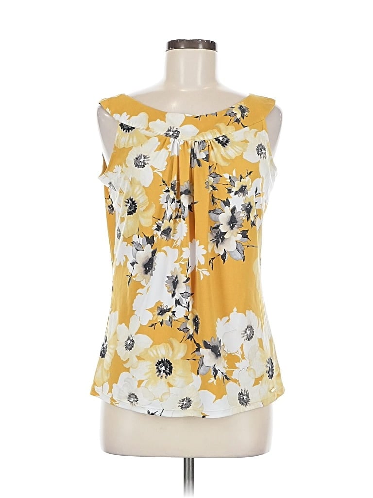 Pre-owned Calvin Klein Sleeveless Blouse In Yellow