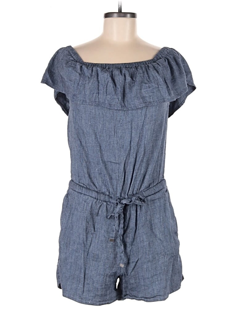Pre-owned Ann Taylor Loft Romper In Blue