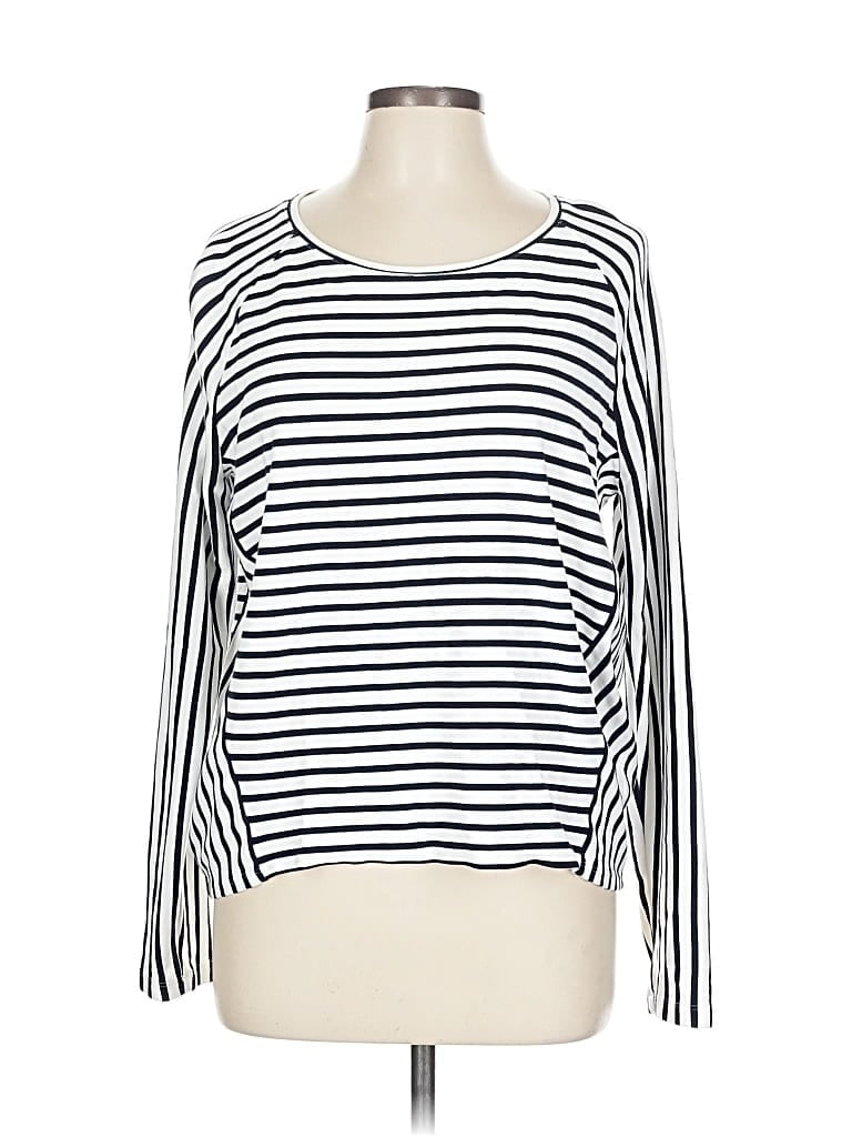 Pre-owned Chico's Long Sleeve T-shirt In White