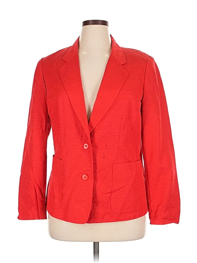 Pre-owned Sag Harbor Silk Blazer Jacket In Red