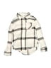 Justice Plaid Ivory Long Sleeve Blouse Size 6 - 7 - photo 1