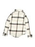 Justice Plaid Ivory Long Sleeve Blouse Size 6 - 7 - photo 2