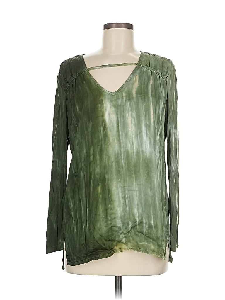 Pre-owned Mind Set By Xcvi Long Sleeve Blouse In Green