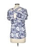 One September Blue Short Sleeve Blouse Size L - photo 2
