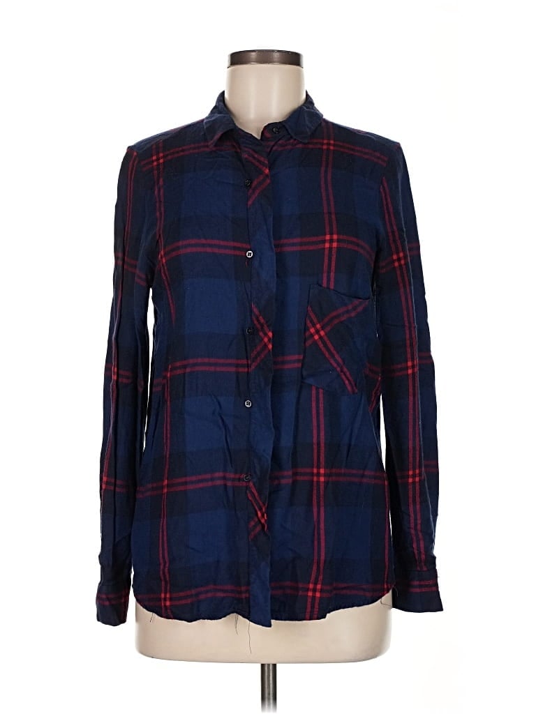 Pre-owned Trafaluc By Zara Long Sleeve Button Down Shirt In Blue