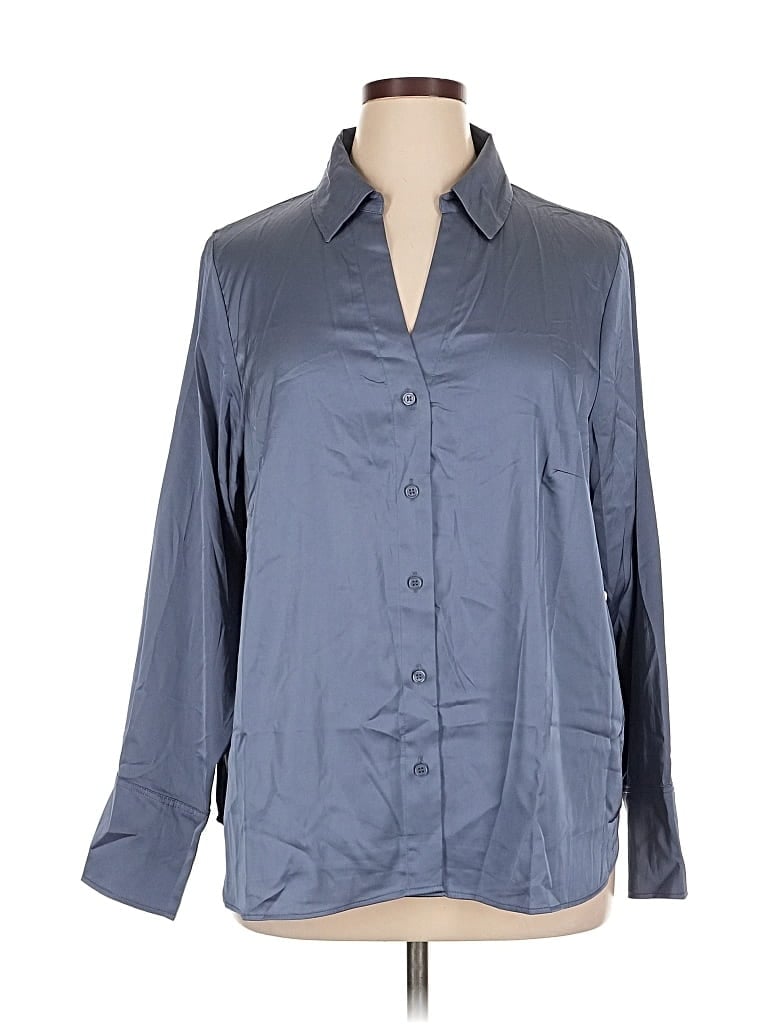 Pre-owned H&m Long Sleeve Blouse In Gray
