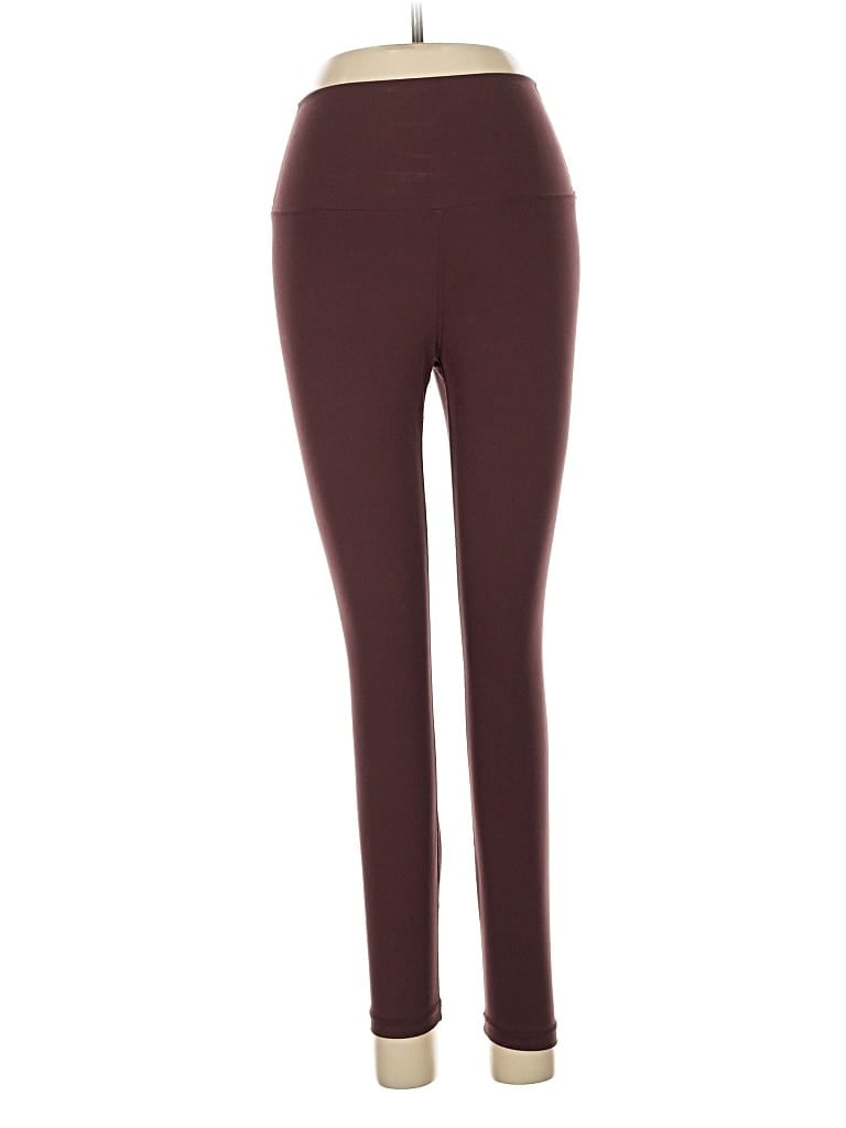 Pre-owned Yogalicious Active Pants In Burgundy