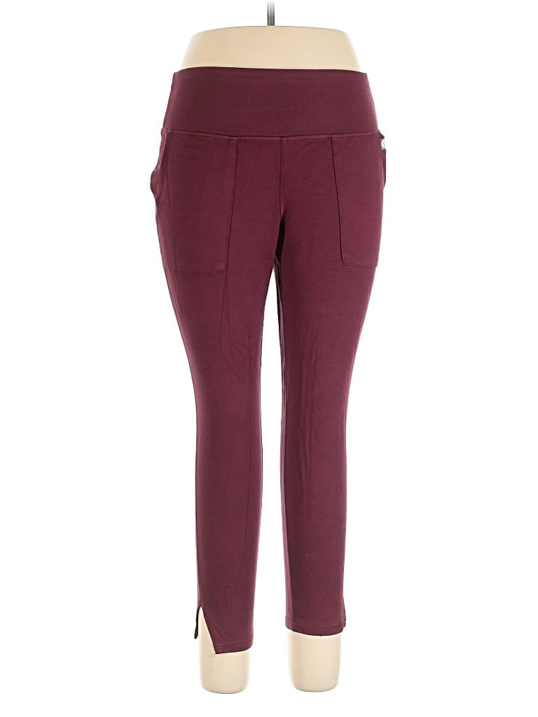 Pre-owned Livi Active Pants In Burgundy