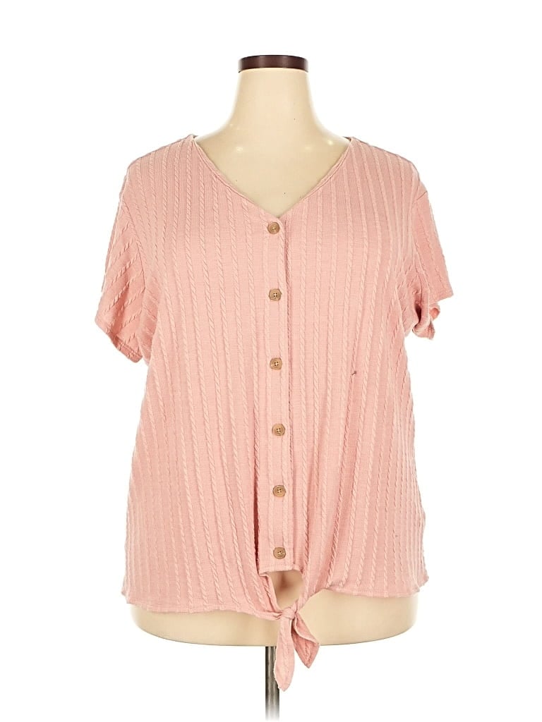 Pre-owned Weatherproof Short Sleeve Blouse In Pink