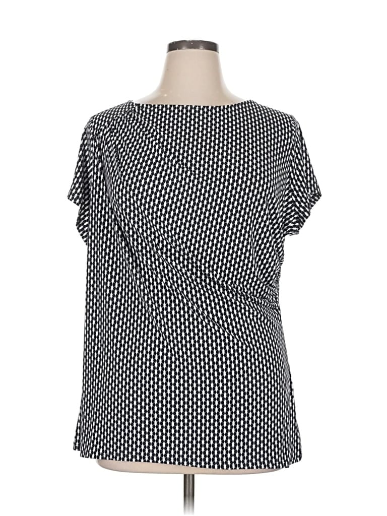 Lane Bryant Short Sleeve Blouse In Black