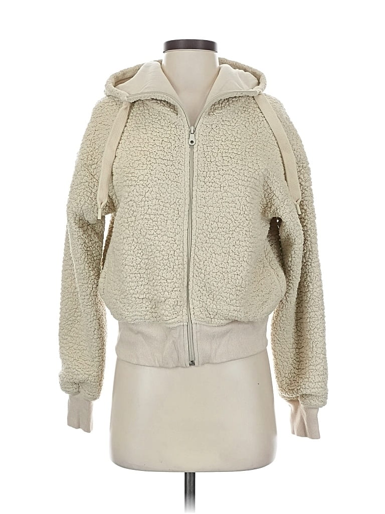 Pre-owned Offline By Aerie Fleece Jacket In White