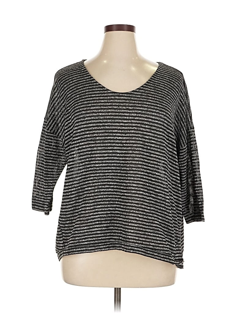 Pre-owned A.n.a. A New Approach 3/4 Sleeve T-shirt In Black