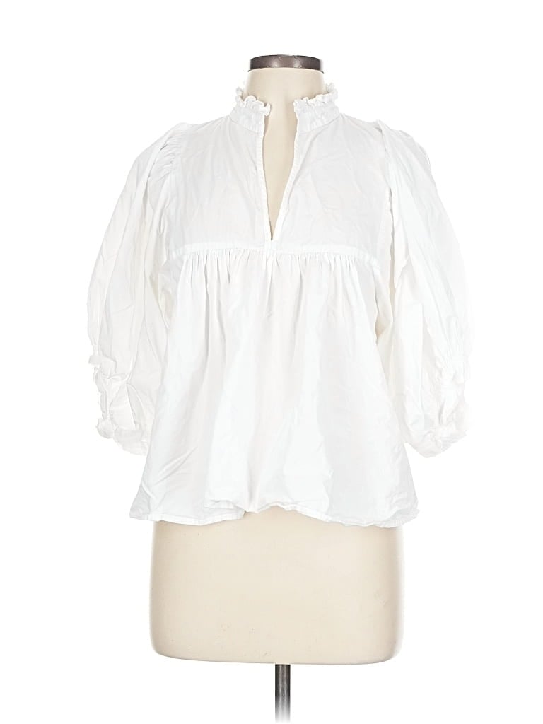 Pre-owned Never A Wallflower 3/4 Sleeve Blouse In White