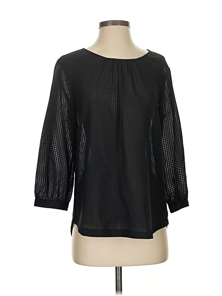 Pre-owned J.crew Factory Store 3/4 Sleeve Blouse In Black