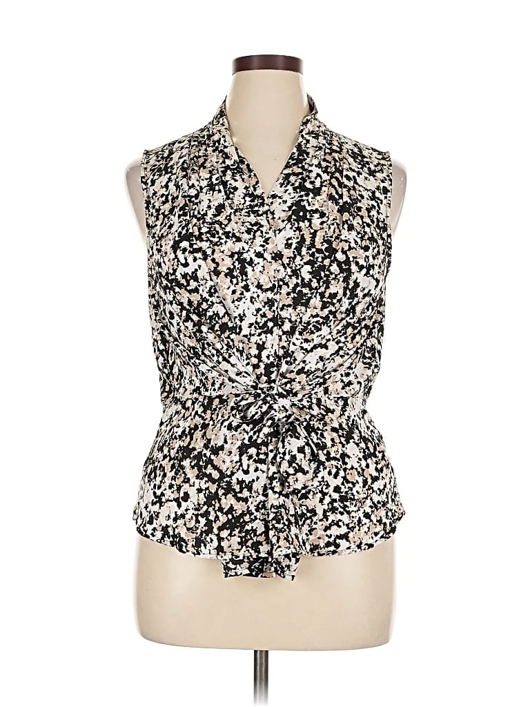 Pre-owned Dana Buchman Sleeveless Blouse In White