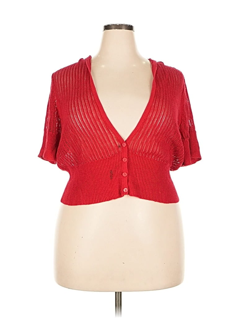 Click to view more detailed imagery on our partner's website Pre-owned Lane Bryant Cardigan Sweater In Red