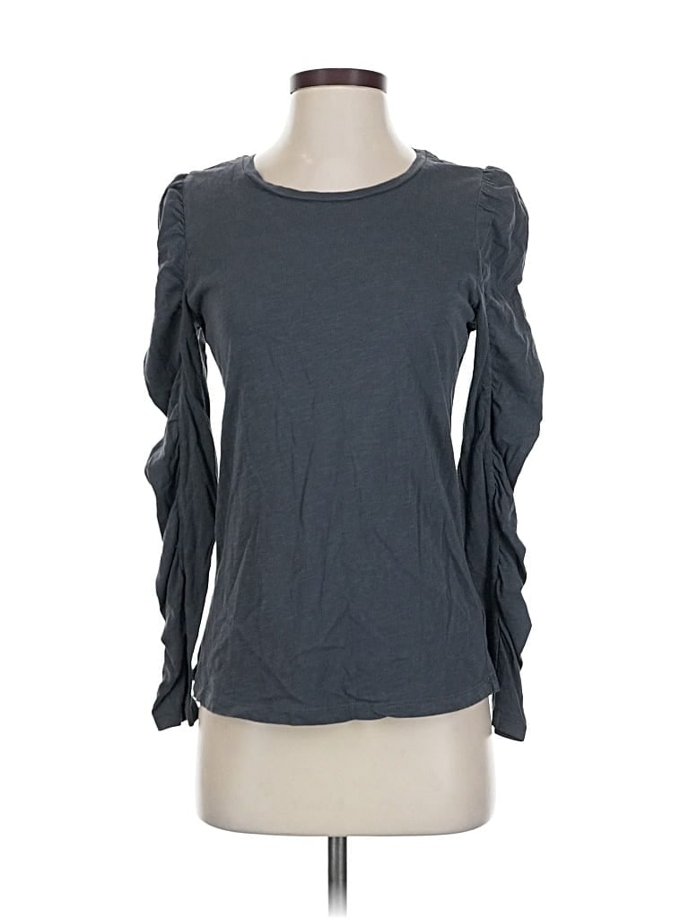 Pre-owned Universal Thread Long Sleeve Top Gray Cold Shoulder Neckline Tops