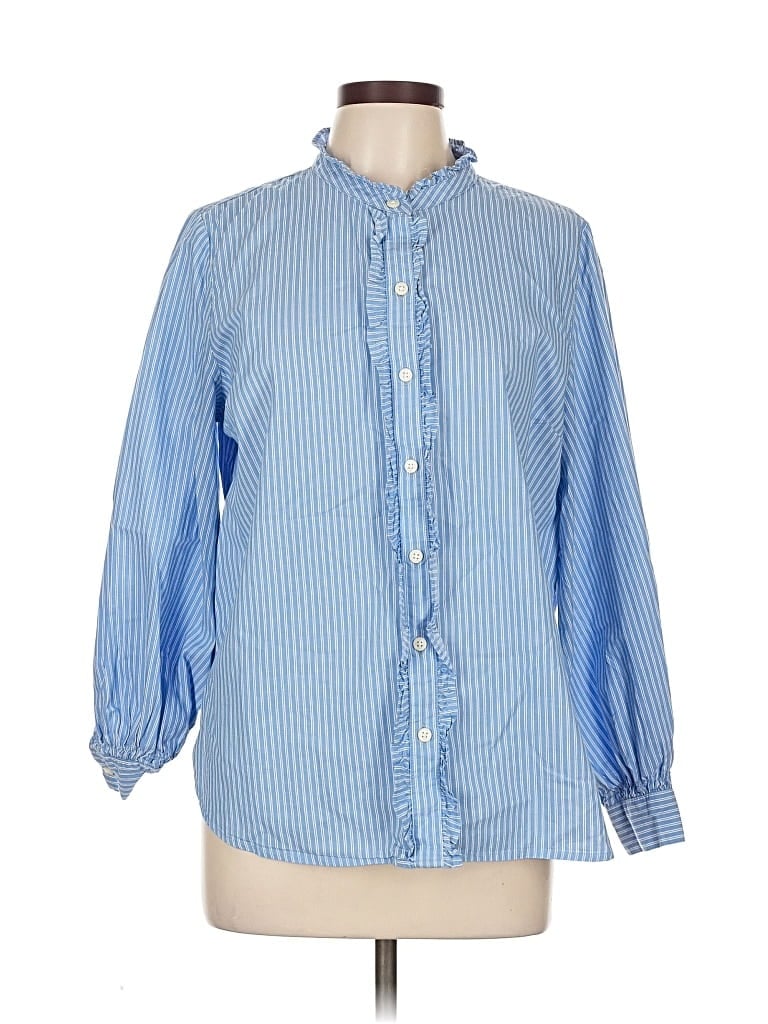 OLD NAVY Pre-owned 3/4 Sleeve Button Down Shirt In Blue