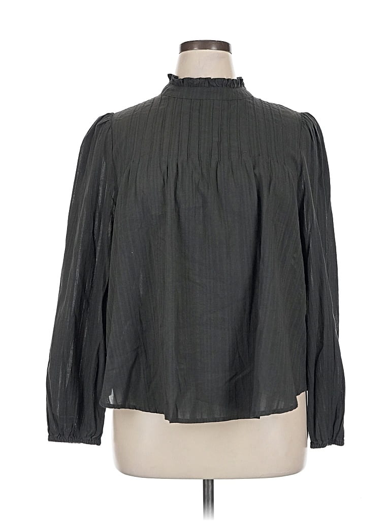 Pre-owned A.n.a. A New Approach Long Sleeve Blouse In Gray