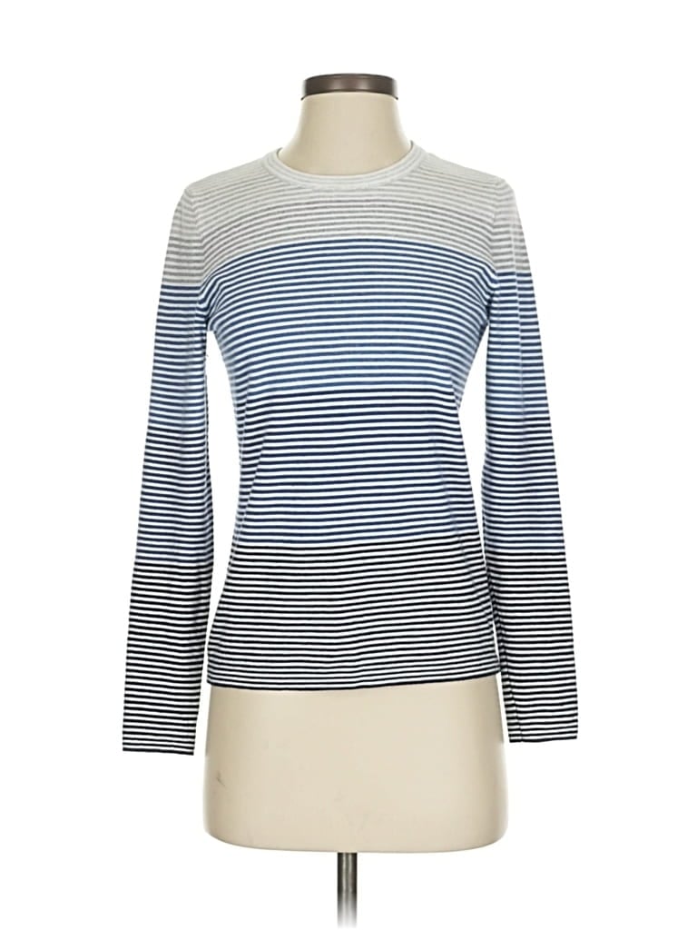 Pre-owned J. Mclaughlin Long Sleeve Top Blue Boatneck Tops