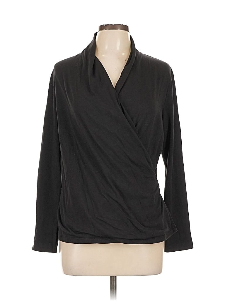 Pre-owned Talbots Outlet Long Sleeve Blouse In Black