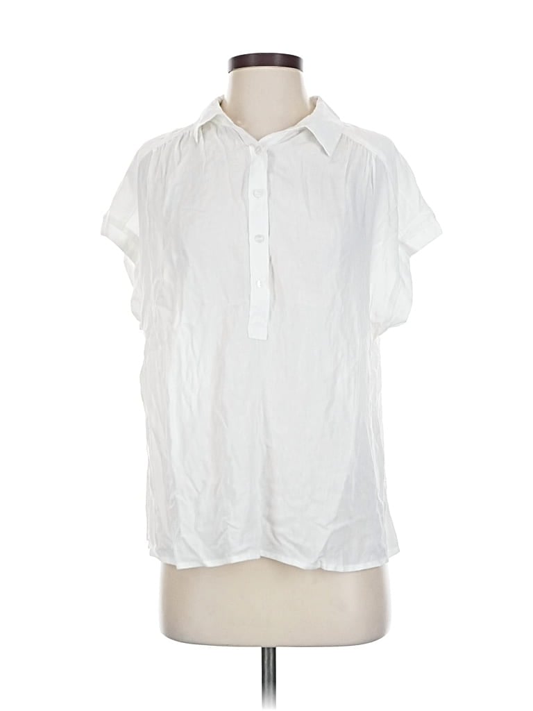 Pre-owned Lucky Brand Short Sleeve Blouse In White