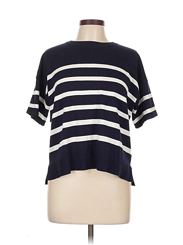 Pre-owned Cable & Gauge Cardigan Sweater In Blue