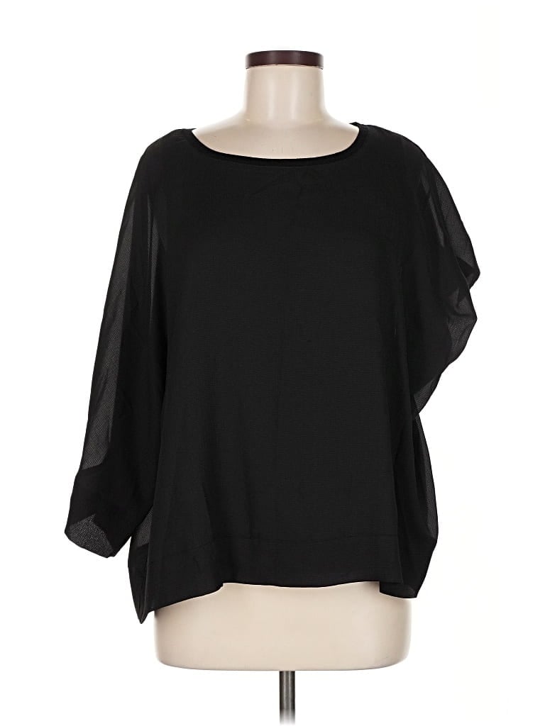 ROSE + OLIVE Pre-owned 3/4 Sleeve Top Black Boatneck Tops