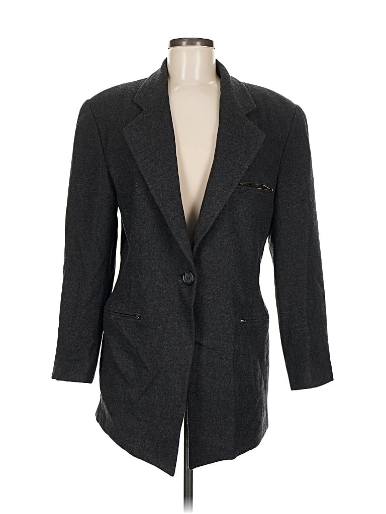 Pre-owned Linda Allard Ellen Tracy Blazer Jacket In Gray