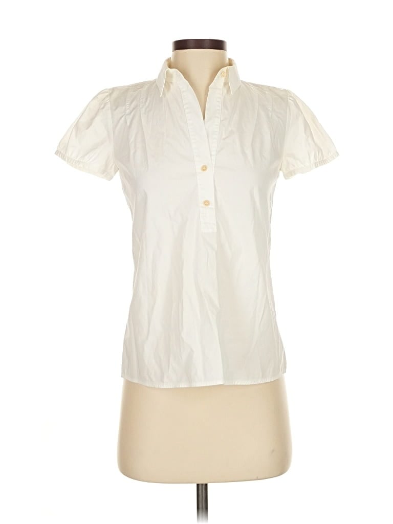 Pre-owned Theory Short Sleeve Blouse In White