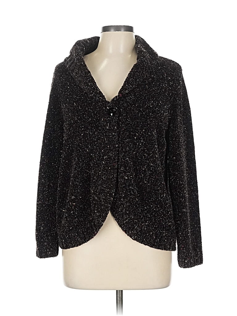 Pre-owned Christopher & Banks Cardigan Sweater In Black