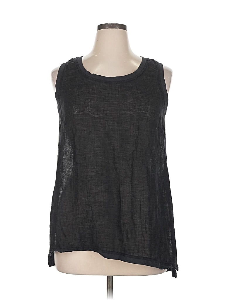 Pre-owned Flax Sleeveless Blouse In Black