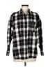 Universal Thread Checkered-gingham Black Long Sleeve Button-Down Shirt Size M - photo 1