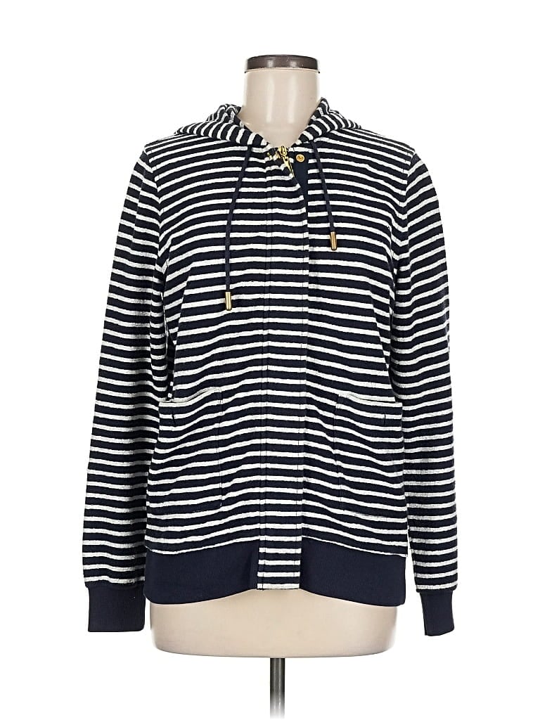 Pre-owned Tory Burch Zip Up Hoodie In Blue