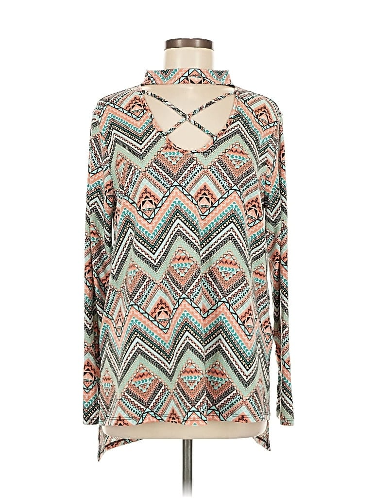 Pre-owned Boutique Long Sleeve Blouse In Blue