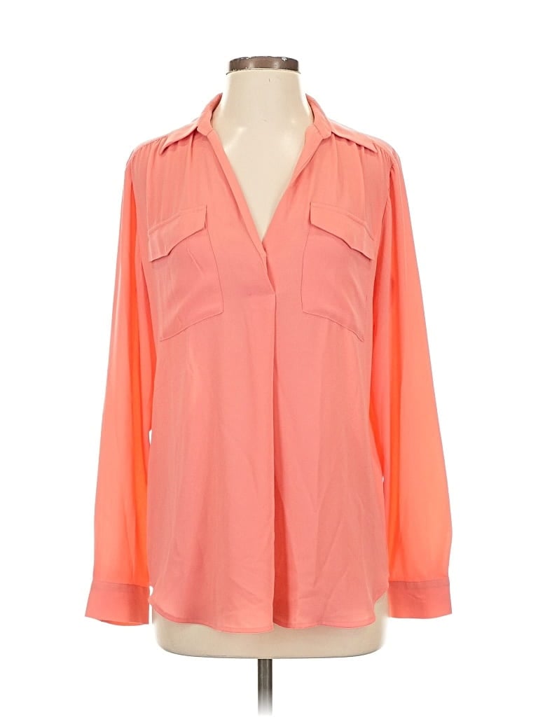 ANN TAYLOR Pre-owned Long Sleeve Blouse In Orange