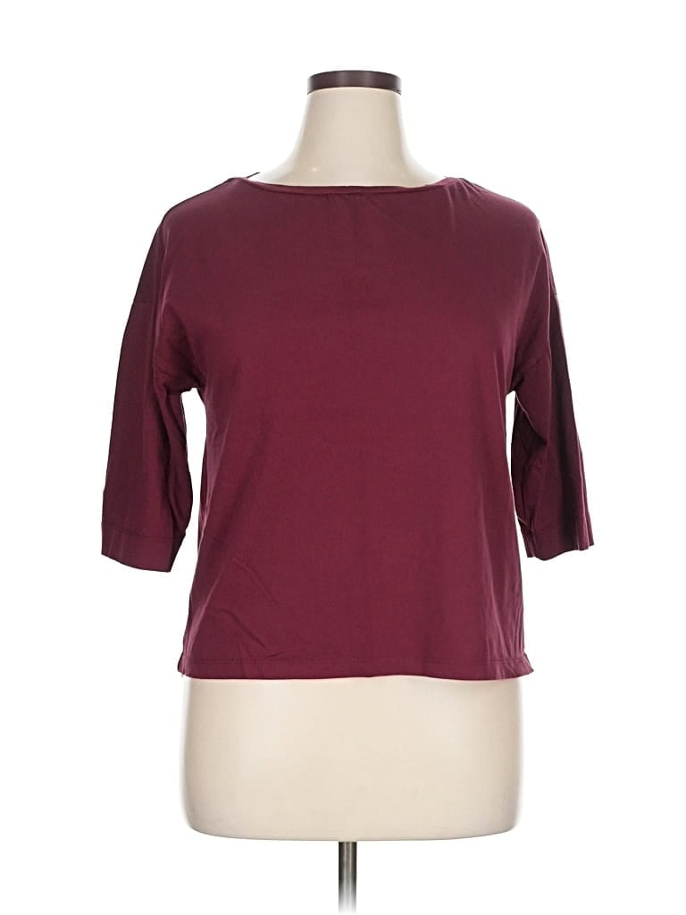 Pre-owned Assorted Brands 3/4 Sleeve T-shirt In Burgundy