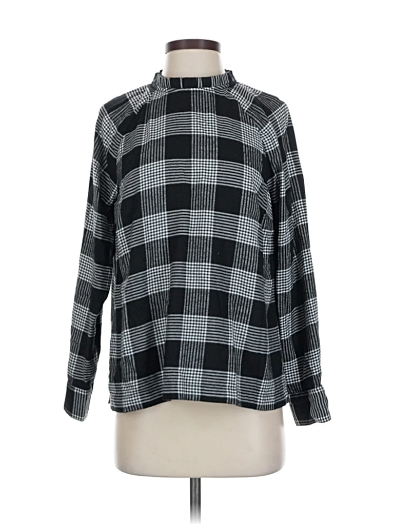 Pre-owned Ann Taylor Loft Long Sleeve Blouse In Black