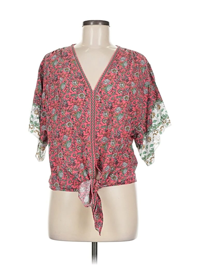 MAX STUDIO Pre-owned Short Sleeve Blouse In Pink