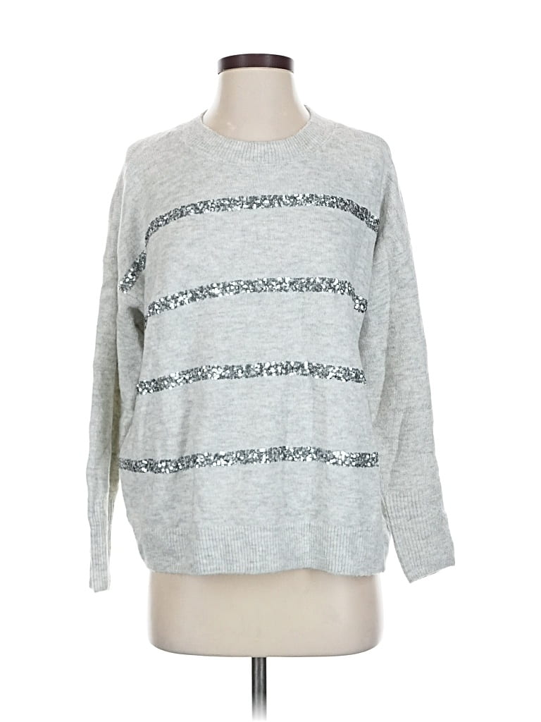 Pre-owned Vince Camuto Pullover Sweater In Silver