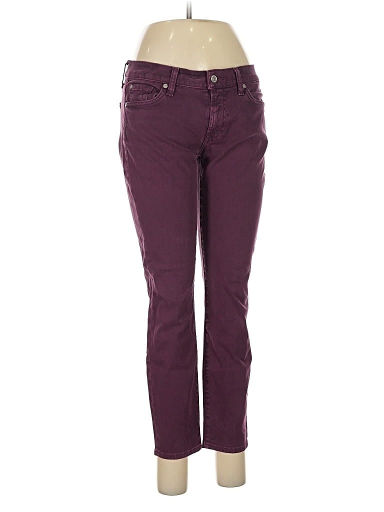 Pre-owned 7 For All Mankind Jeans In Burgundy