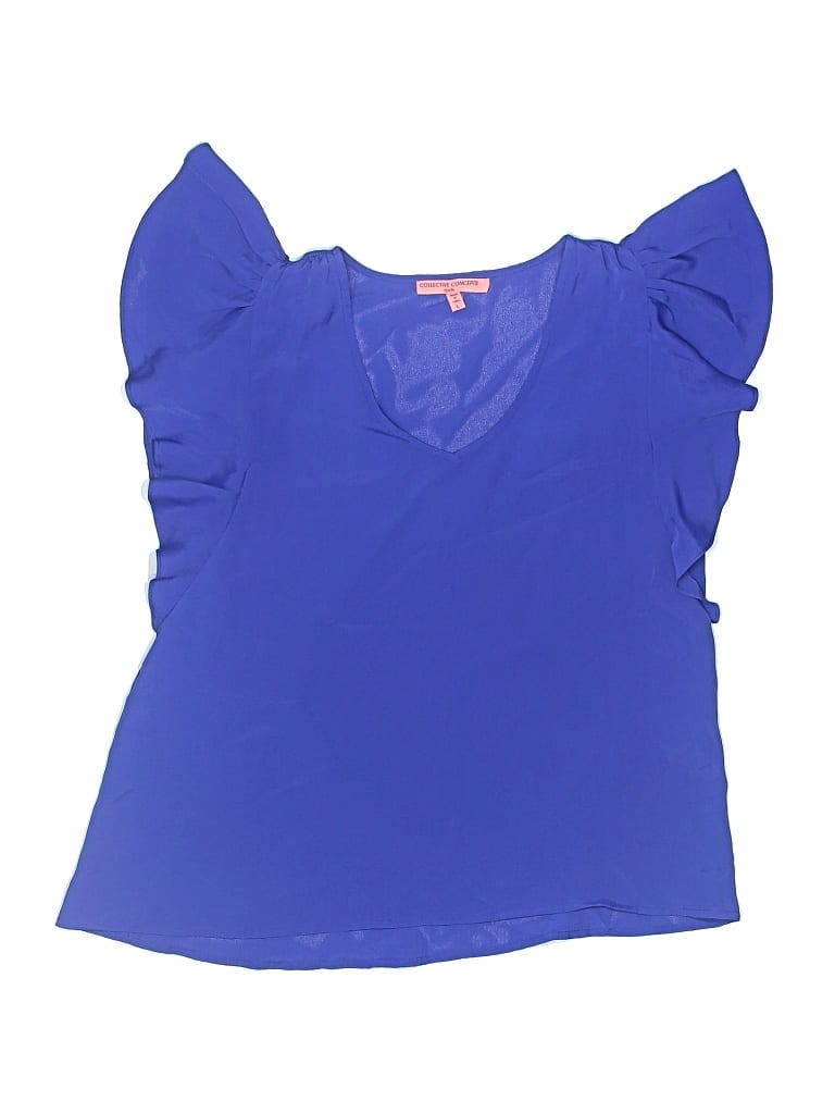 Pre-owned Collective Concepts Kids' Short Sleeve Top Blue Sweetheart Neckline Tops