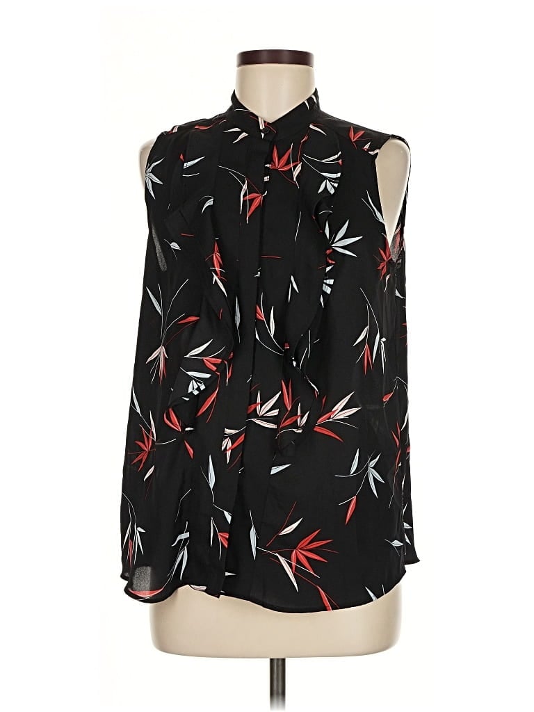 Pre-owned Ann Taylor Factory Sleeveless Blouse In Black