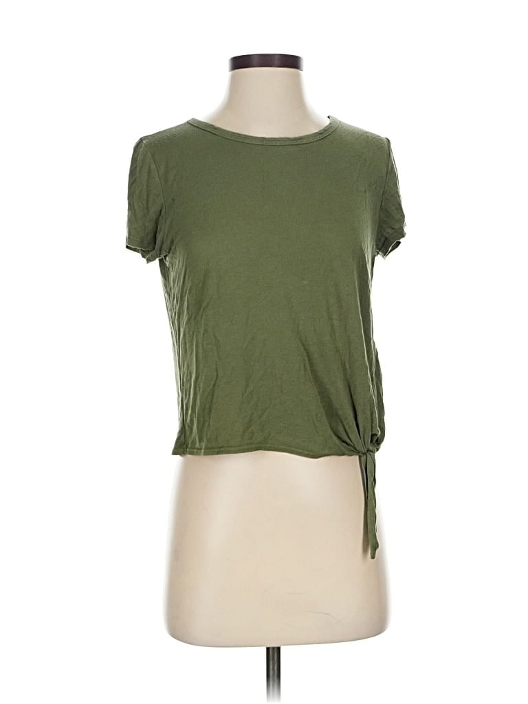 OLIVIA RAE Pre-owned Short Sleeve Top Green Keyhole Neckline Tops