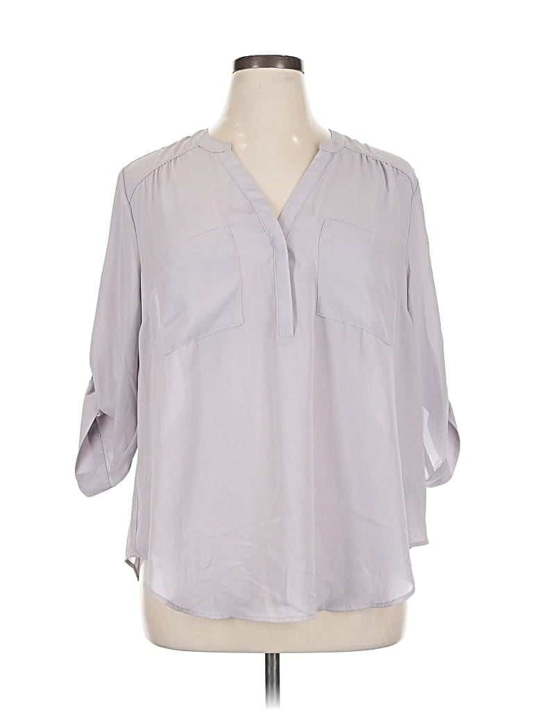 Pre-owned Torrid 3/4 Sleeve Blouse In Gray
