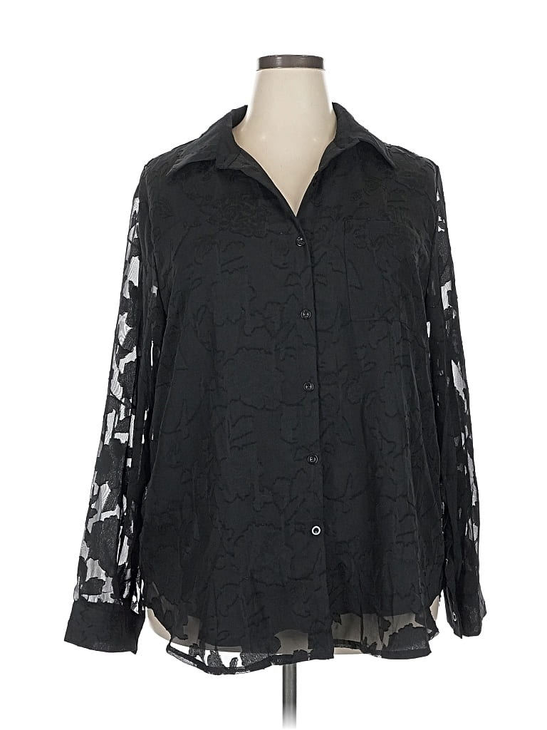 Prettygarden Long Sleeve Blouse In Black