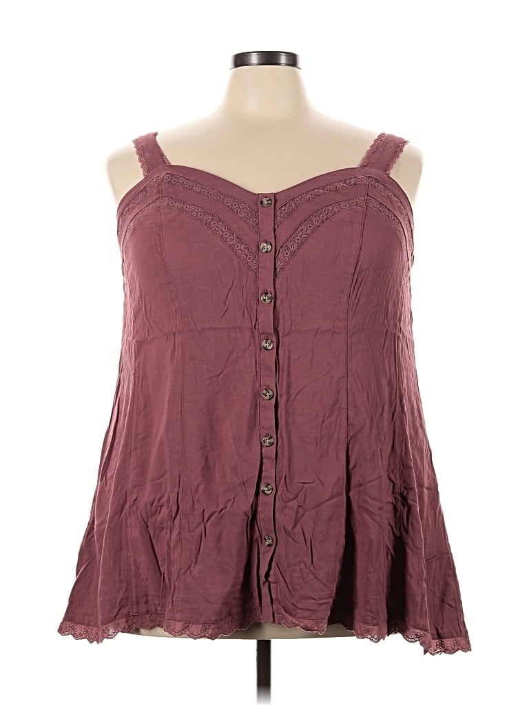 Pre-owned Torrid Sleeveless Blouse In Burgundy